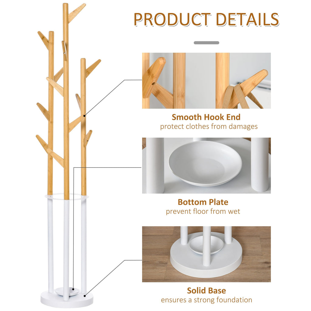 bends from the ground with napkin holders and 13 hooks, metal and bamboo, wood and white - Borgè