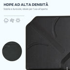 4-Piece HDPE Umbrella Base, Fillable with Water and Sand max 18kg, 103x103x8.3 cm, Black - Borge' Group Limited