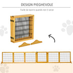 Wooden and Steel Dog Gate for Small/Medium Size Dogs with 6 Folding Panels, 432x36x70cm - Borge' Group Limited