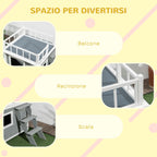PAWHUT CASETTE FOR DOG WITH THE SCALETTA terrace and window 121x77x78cm Light Grey - Borgè