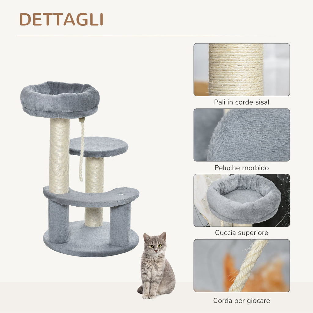 Cat Tree for cats with Scratch Pole, 40x40x225-285 cm - Borge' Group Limited