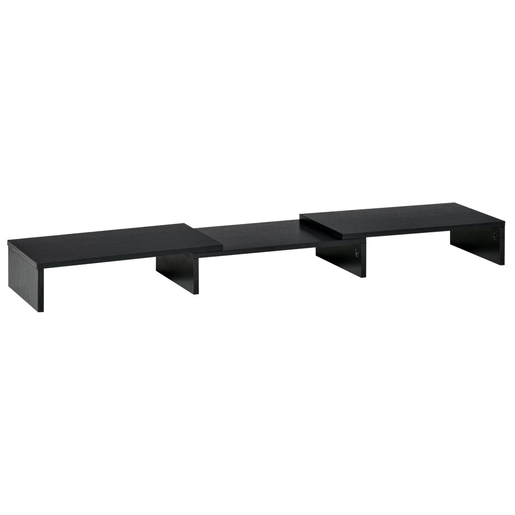 MDF monitor support with length and angle adjustable laptop, PC, printers and TV, 80-117x23.5x10cm, black - Borgè