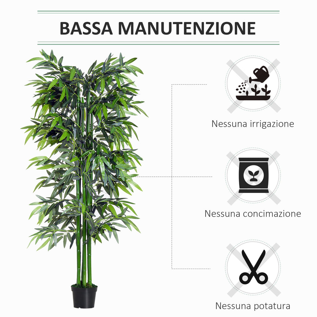 Outsunny artificial bamboo plant in 180cm pot for interiors and outsiders - Borgè