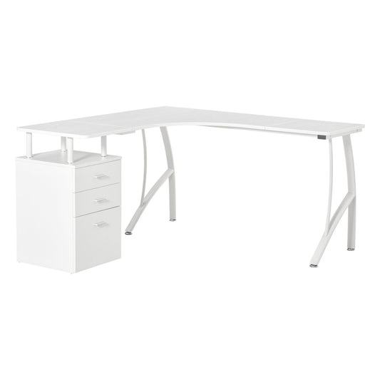 White Corner with chest of Drawers | 143.5x143.5x76cm