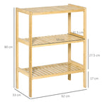 Multiuse mobile 3 levels saving in bamboo for bathroom and living room, 62x33x80cm - Borgè
