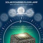 Outsunny Garden Solar Lamp with charging panel, in steel and rattan, 21x21x78 cm, black and gray - Borgè