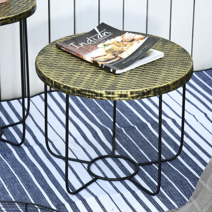 PERLINI | Set of 2 Small Garden Tables with Storage - Borgè