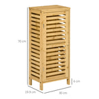 kleankin bamboo bathroom with adjustable internal shelf, 30x19.9x70 cm, wooden color - Borgè