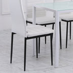 Homcom Set 4 Padded Modern Style Chairs in Metal and Fabric - White - Borgè