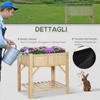 Outsunny bed for raised vegetable garden with 6 fir wood compartments, 78.5x58x81cm - Borgè