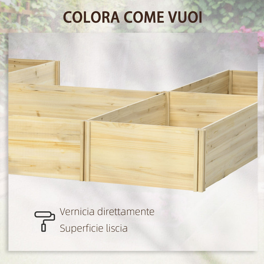 Outdoor Planter 5 Piece Modular Open Bottom in Fir Wood, 230x230x28 cm - Borge' Group Limited