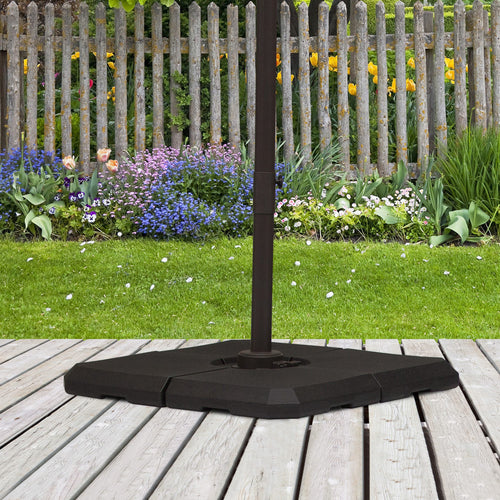 4 -piece arm outsunny outsunny umbrella filled with water or sand for 100x100cm cross bases, black - Borgè