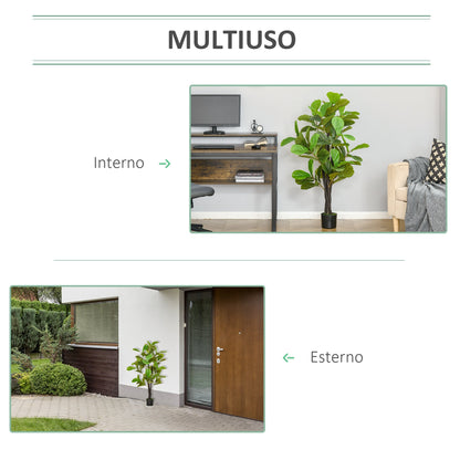 Ficus Artificial 130cm for interiors and exteriors, realistic artificial plant with 78 leaves - Borgè