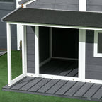 PAWHUT KNEW FOR OUROD DOGS WITH CARE, WINDOW AND Waterproof roof, 124x112x105cm, Grey - Borgè