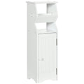 Kleankin Bathroom cabinet in white mdf with locker and space for toilet paper, 19x15x56 cm - Borgè