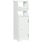 Kleankin Bathroom cabinet in white mdf with locker and space for toilet paper, 19x15x56 cm - Borgè