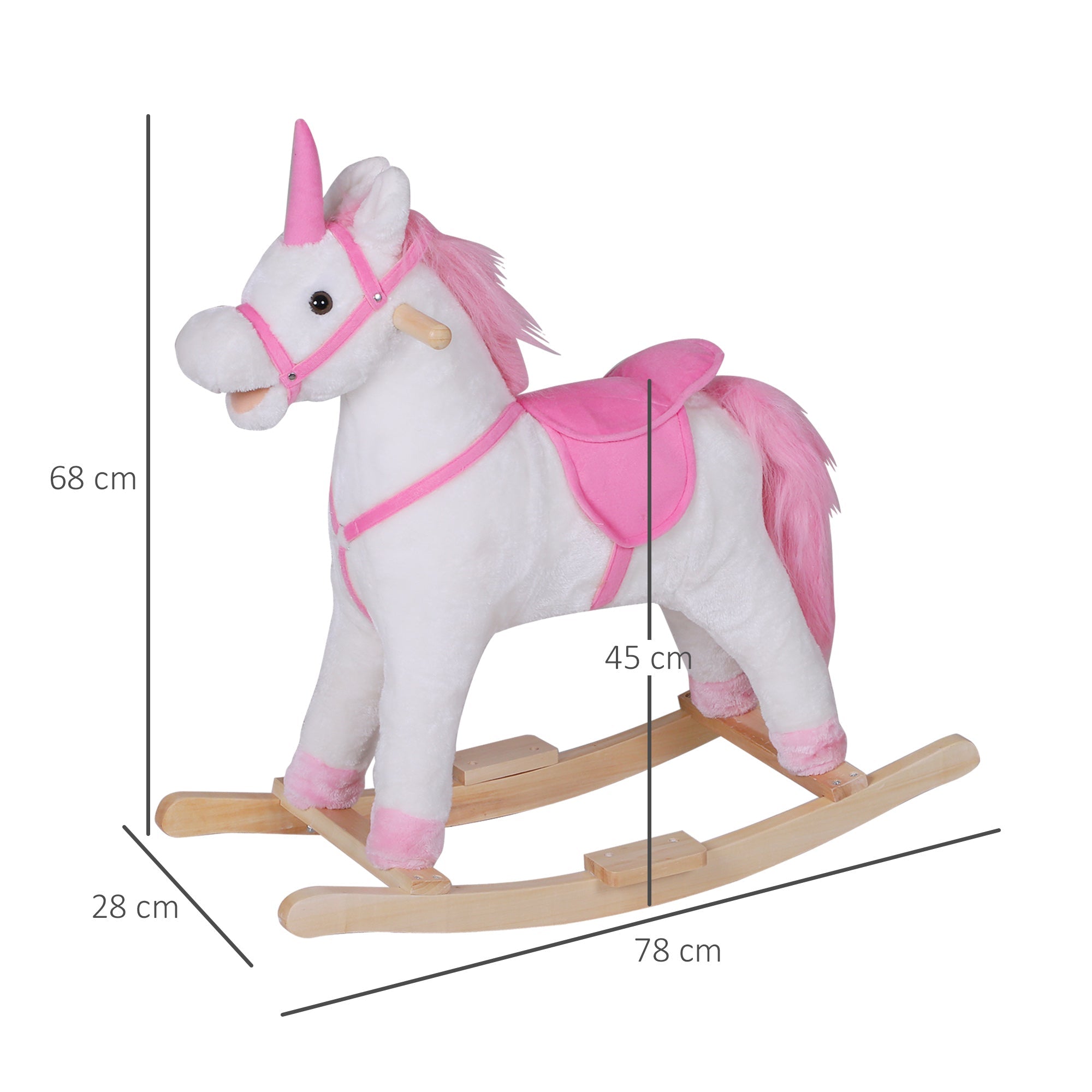 White-Pink Rocking Unicorn | 3+ - Borgè