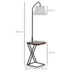 ground lamp with steel and wood shelf - Borgè