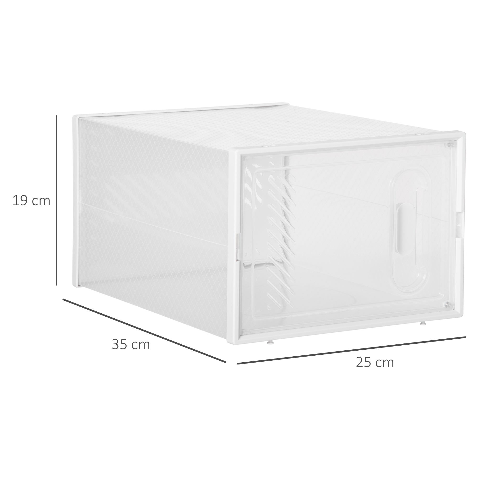 Rectangular Plastic Rectangular Mobile PP, 18 Box 25x35x19 cm for Max 43 EU shoes, clothes and books - Borgè