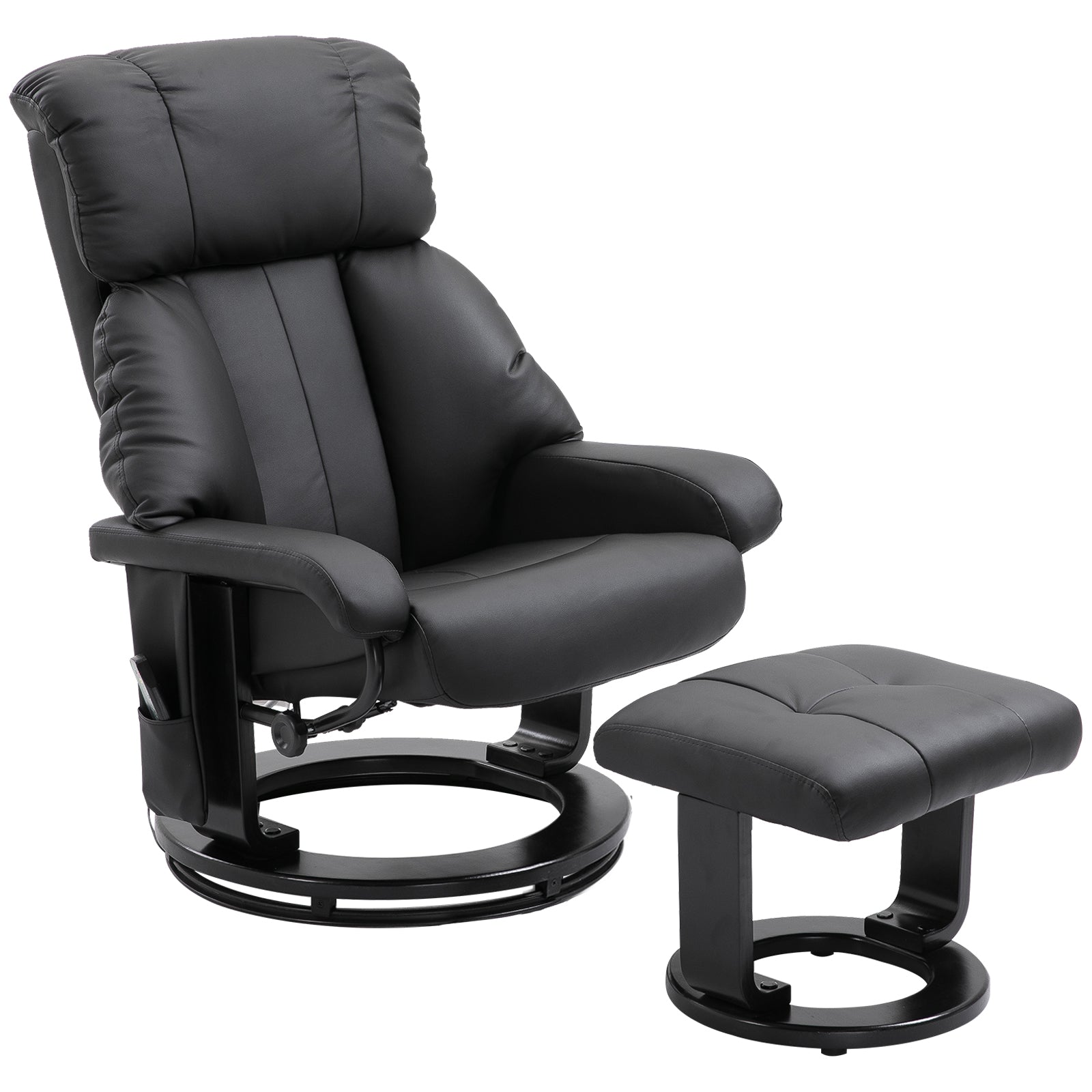 Relaxable Relaxable Armchair Massive With footrests and remote control, black - Borgè