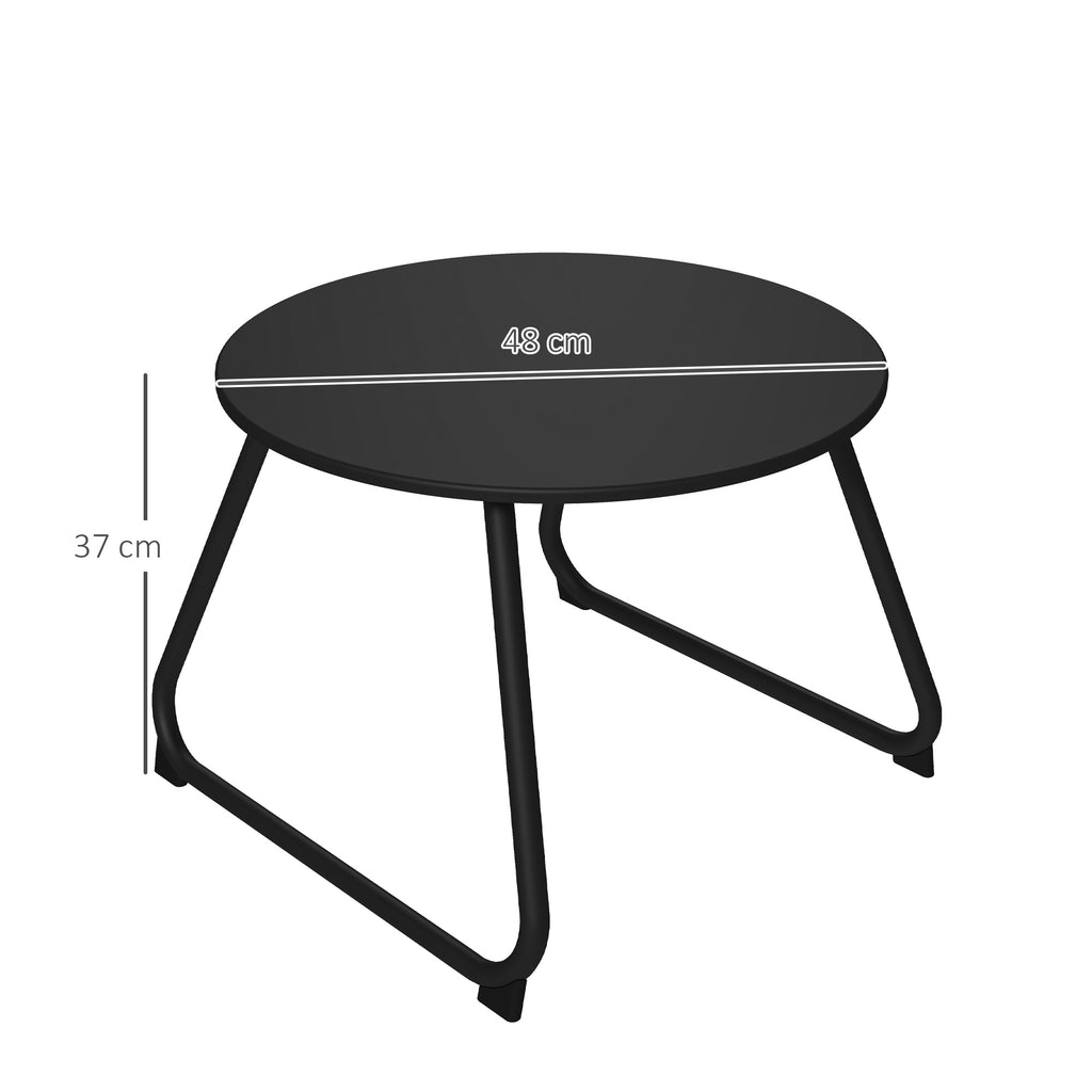 Outsunny outdoor table Ã˜48x37 cm in black metal with adjustable feet - Borgè