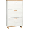 Mobile Scarpper saving in chipboard with 3 drawers and 2 adjustable internal shelves, 70x23.5x122 cm, white - Borgè