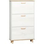 Mobile Scarpper saving in chipboard with 3 drawers and 2 adjustable internal shelves, 70x23.5x122 cm, white - Borgè