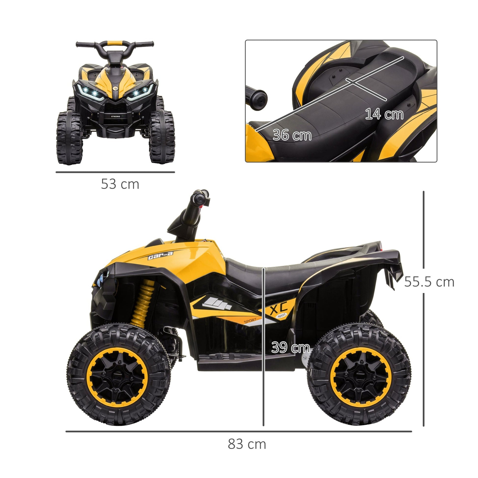 FULMINE | 12v Yellow Electric Quad Bike for Children aged 3-5yrs - Borgè