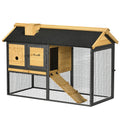 PAWHUT Outdoor bun with 2 levels in fir and steel wood with removable tray, 120x55.5x80 cm - Borgè