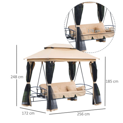 SEATTLE | 3 Seater Garden Swinger / Rocking Chair / Bed - Borgè