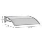 100x80cm Anti-UV Polycarbonate Outdoor Canopy for Doors and Windows - Borge' Group Limited