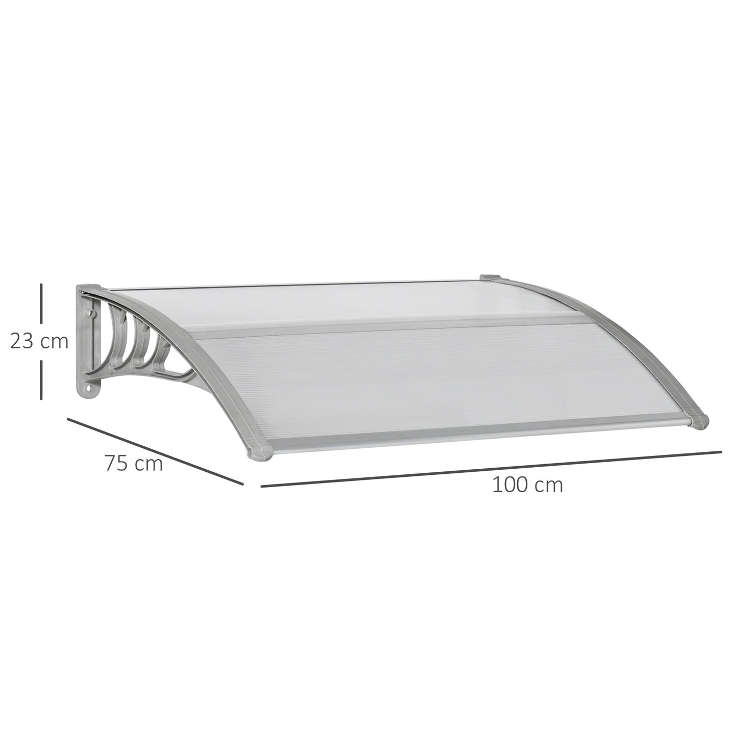 Outsunny Polycarbonate roof anti-UV outdoor doors and windows, 100x80cm - Borgè