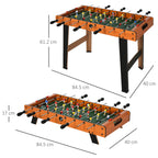 Wooden Table Football with 22 Players in 3:4:3 Formation, 2 Balls and 2 Scoreboards Included 84.5x40x61.2cm - Borge' Group Limited