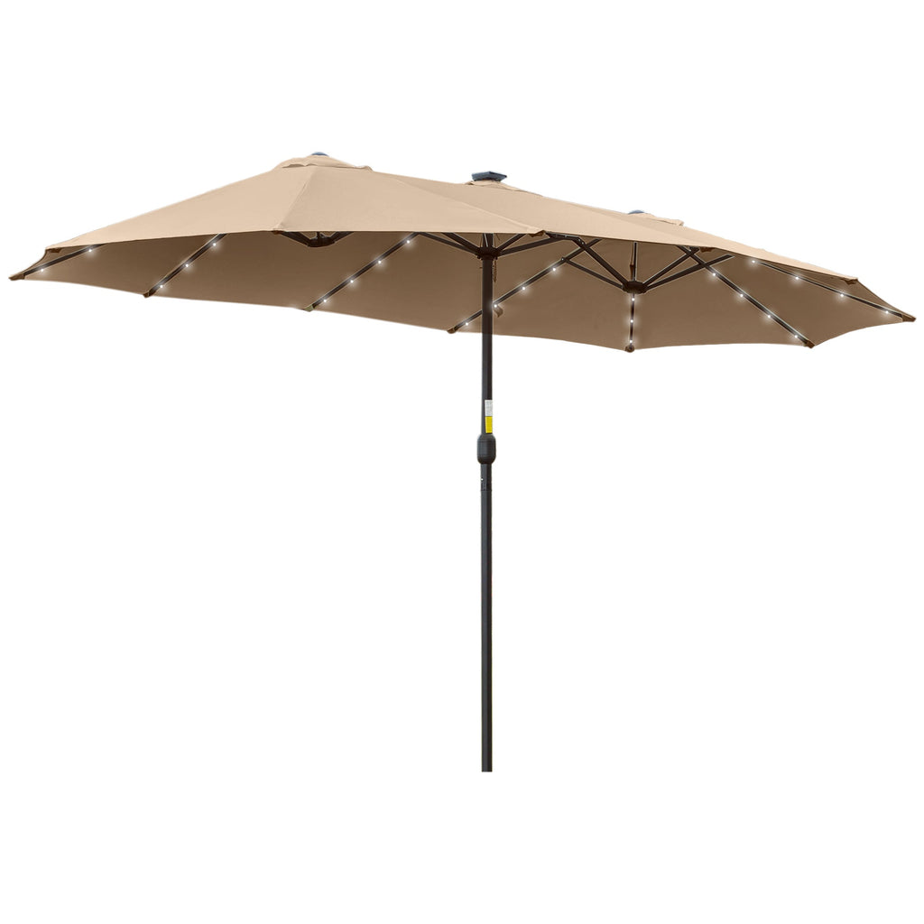 Double Garden Umbrella |  4.5m with 48 LED lights and Crank - Borge' Group Limited