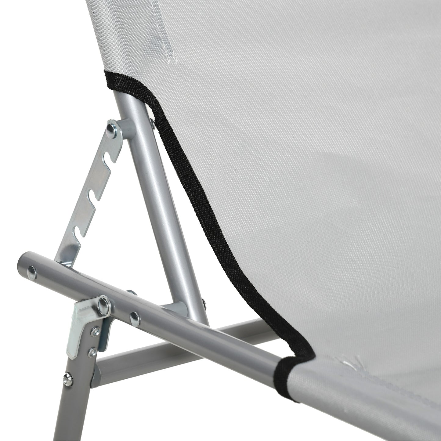 Outsunny folding garden deckchair with adjustable roof and backrest reclining at 4 levels, light gray - Borgè