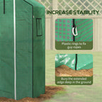 Outsunny PE Garden Greenhouse Cover with Hinged Door and Windows, 140x73x190cm, Green - Borgè