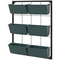 3 -level vertical garden outsunny with 6 steel and plastic vessels, 52x14x66cm, dark green - Borgè