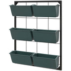 3 -level vertical garden outsunny with 6 steel and plastic vessels, 52x14x66cm, dark green - Borgè