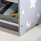 Zonekiz Portagochi cabinet with 9 basketable baskets in MDF and fabric, 63x30x60cm, Grey and white - Borgè
