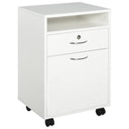 wooden office chest of office with 2 keys, drawer, locker and 4 wheels - Borgè