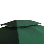 Outsunny coverage for gazebo 4x3 m at 2 levels in polyester with straps and 10 drainage holes, green - Borgè