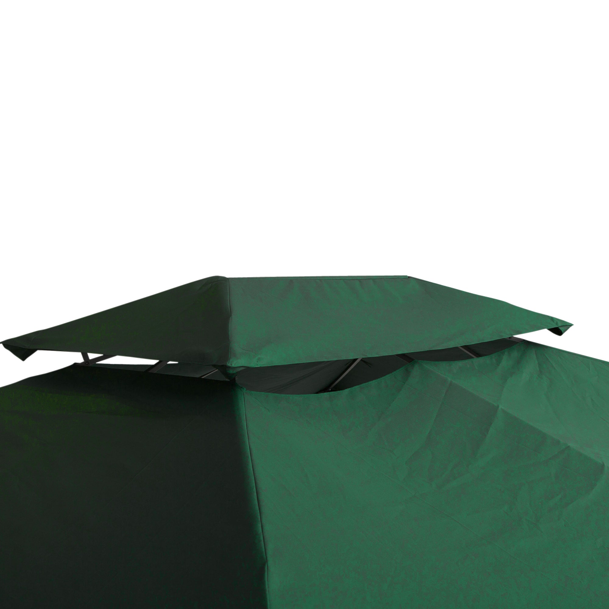 Outsunny coverage for gazebo 4x3 m at 2 levels in polyester with straps and 10 drainage holes, green - Borgè