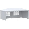 5.83x2.95m Folding Garden Tent for Parties and Events with Removable Panels, White - Borge' Group Limited