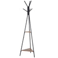 Homcom Tree Hamper with 2 black and brown metal and wood shelves - Borgè