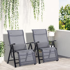 Zero Gravity Garden Lounger Set of 2, Adjustable on 9 Levels, with Cushions, 65x70x111cm, Grey - Borge' Group Limited