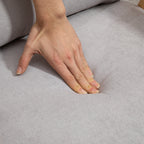 Modern armchair with velvety coating and wooden structure, 68x75x78cm, Grey - Borgè