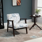 Seat for Living Room Padded armchair with wooden armrests and fabric - Borgè