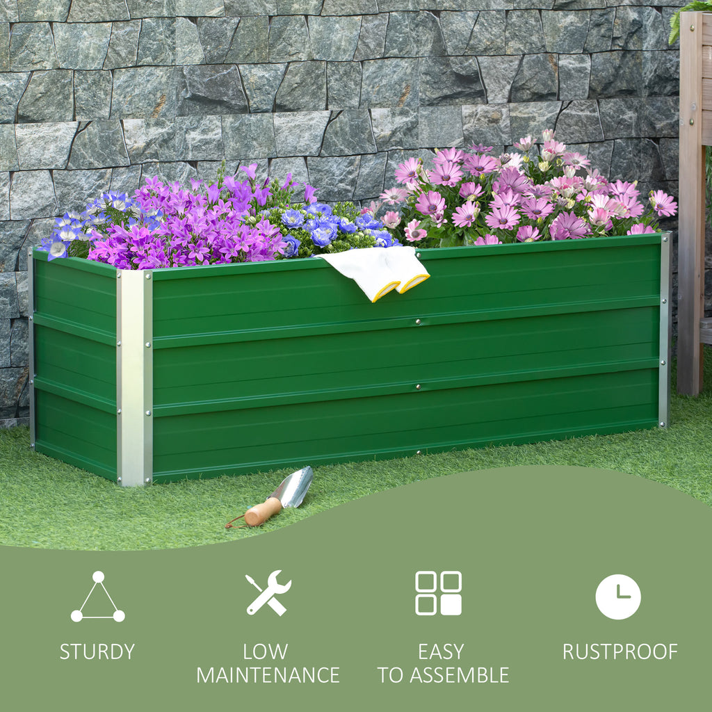 Outsunny bottom flower wrapping with 2 cultivation areas, in steel, 125x47x40 cm, green - Borgè