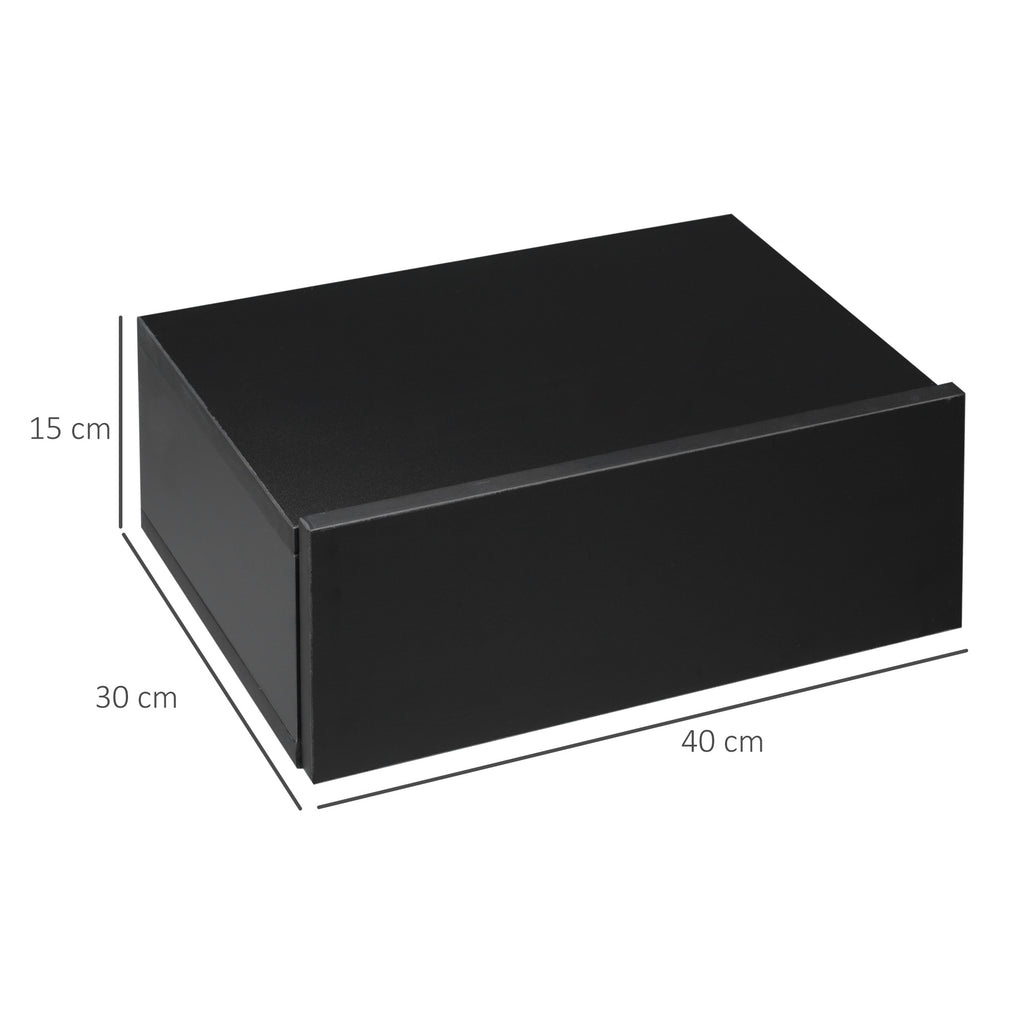 Homcom Set 2 Modern suspended bedside tables in bedroom, 40x30x15cm, black - Borgè
