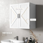 Kleankin Wooden Bathroom Wooden Bathroom Wooden Bathroom With Adjustable Bank, 60x30x60cm, White - Borgè